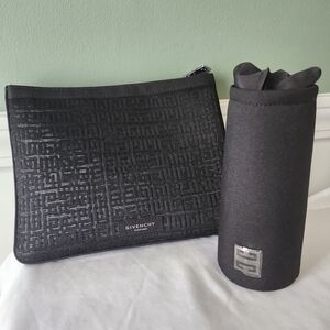 Givenchy Black Embossed Logo Cosmetic Pouch Set